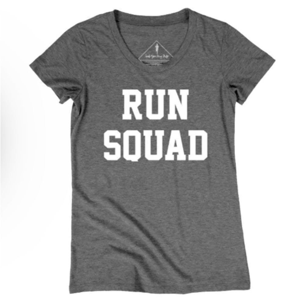 New! Sarah Marie Designs Run Squad Short sleeve Tee Shirt T-Shirt, Small $48